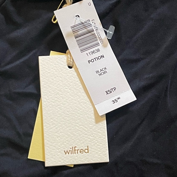 Wilfred Potion Tank Crew Neckline Black Stretch Curved Hemline Racerback XS - Picture 4 of 7